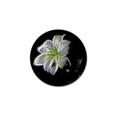 White Lily Flower Nature Beauty Golf Ball Marker (4 Pack) by Celenk