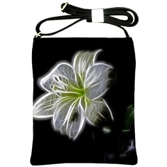 White Lily Flower Nature Beauty Shoulder Sling Bags by Celenk