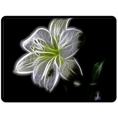 White Lily Flower Nature Beauty Fleece Blanket (large)  by Celenk