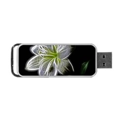 White Lily Flower Nature Beauty Portable Usb Flash (one Side) by Celenk