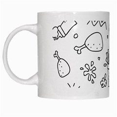 Set Chalk Out Scribble Collection White Mugs by Celenk