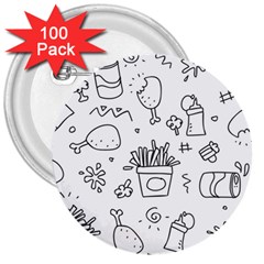 Set Chalk Out Scribble Collection 3  Buttons (100 Pack)  by Celenk