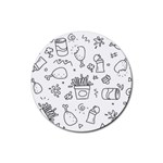 Set Chalk Out Scribble Collection Rubber Round Coaster (4 pack)  Front