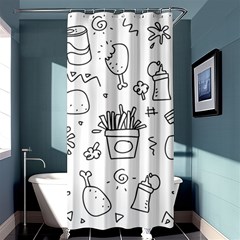 Set Chalk Out Scribble Collection Shower Curtain 36  X 72  (stall)  by Celenk