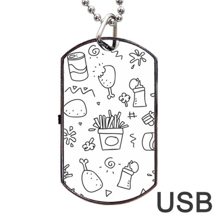 Set Chalk Out Scribble Collection Dog Tag USB Flash (One Side)