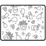 Set Chalk Out Scribble Collection Double Sided Fleece Blanket (Medium)  58.8 x47.4  Blanket Front