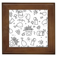 Set Chalk Out Scribble Collection Framed Tiles by Celenk