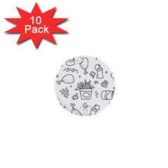 Set Chalk Out Scribble Collection 1  Mini Buttons (10 Pack)  by Celenk