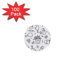 Set Chalk Out Scribble Collection 1  Mini Buttons (100 Pack)  by Celenk