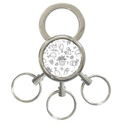 Set Chalk Out Scribble Collection 3-ring Key Chains by Celenk