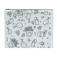 Set Chalk Out Scribble Collection Cosmetic Bag (xl) by Celenk