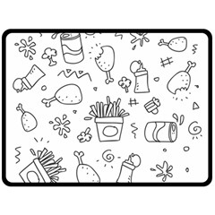 Set Chalk Out Scribble Collection Fleece Blanket (large)  by Celenk