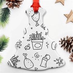 Set Chalk Out Scribble Collection Christmas Tree Ornament (two Sides) by Celenk