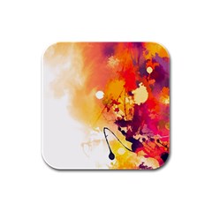 Paint Splash Paint Splatter Design Rubber Square Coaster (4 Pack) 