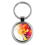 Paint Splash Paint Splatter Design Key Chains (Round)  Front