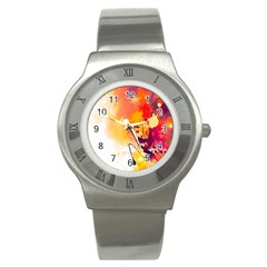 Paint Splash Paint Splatter Design Stainless Steel Watch by Celenk