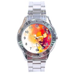 Paint Splash Paint Splatter Design Stainless Steel Analogue Watch by Celenk