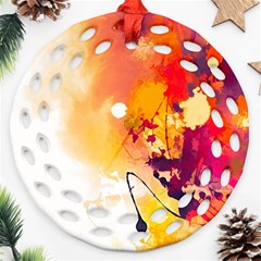 Paint Splash Paint Splatter Design Ornament (round Filigree) by Celenk