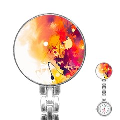 Paint Splash Paint Splatter Design Stainless Steel Nurses Watch by Celenk