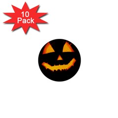 Pumpkin Helloween Face Autumn 1  Mini Buttons (10 Pack)  by Celenk