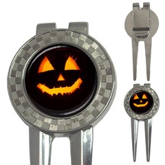 Pumpkin Helloween Face Autumn 3-in-1 Golf Divots by Celenk