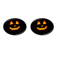 Pumpkin Helloween Face Autumn Cufflinks (oval) by Celenk