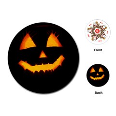 Pumpkin Helloween Face Autumn Playing Cards (round)  by Celenk