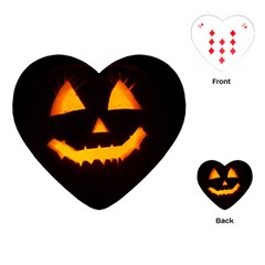 Pumpkin Helloween Face Autumn Playing Cards (heart)  by Celenk