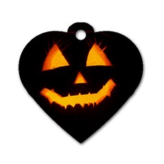 Pumpkin Helloween Face Autumn Dog Tag Heart (two Sides) by Celenk