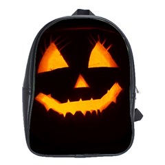 Pumpkin Helloween Face Autumn School Bag (large) by Celenk