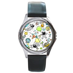 Sketch Set Cute Collection Child Round Metal Watch by Celenk