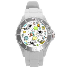 Sketch Set Cute Collection Child Round Plastic Sport Watch (l) by Celenk