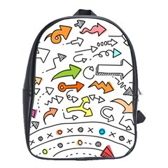 Desktop Pattern Art Graphic Design School Bag (large) by Celenk