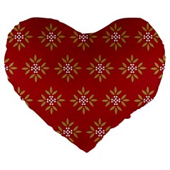 Pattern Background Holiday Large 19  Premium Heart Shape Cushions by Celenk