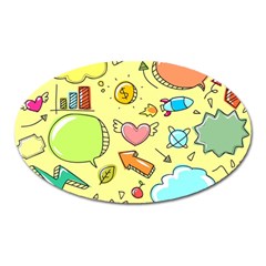 Cute Sketch Child Graphic Funny Oval Magnet by Celenk