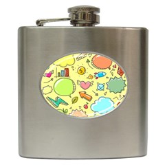 Cute Sketch Child Graphic Funny Hip Flask (6 Oz)