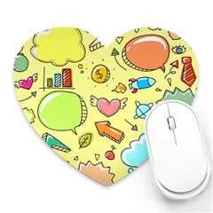 Cute Sketch Child Graphic Funny Heart Mousepads by Celenk