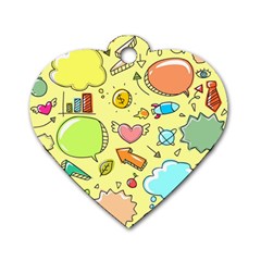 Cute Sketch Child Graphic Funny Dog Tag Heart (two Sides) by Celenk