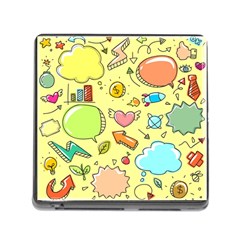 Cute Sketch Child Graphic Funny Memory Card Reader (square) by Celenk