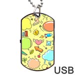 Cute Sketch Child Graphic Funny Dog Tag USB Flash (Two Sides) Front