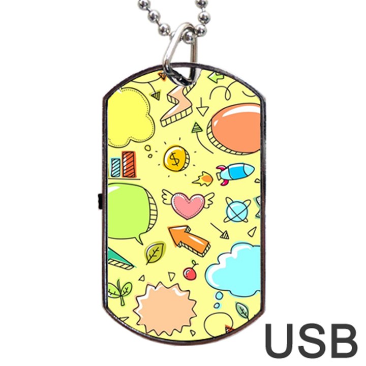 Cute Sketch Child Graphic Funny Dog Tag USB Flash (Two Sides)