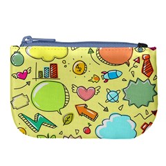 Cute Sketch Child Graphic Funny Large Coin Purse by Celenk