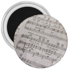 Sheet Music Paper Notes Antique 3  Magnets by Celenk