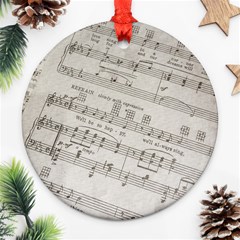 Sheet Music Paper Notes Antique Ornament (round) by Celenk