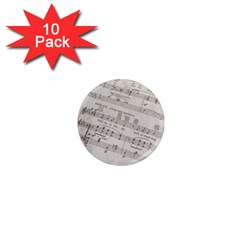 Sheet Music Paper Notes Antique 1  Mini Magnet (10 Pack)  by Celenk