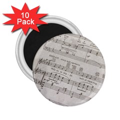 Sheet Music Paper Notes Antique 2 25  Magnets (10 Pack)  by Celenk