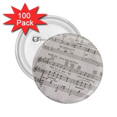 Sheet Music Paper Notes Antique 2 25  Buttons (100 Pack)  by Celenk