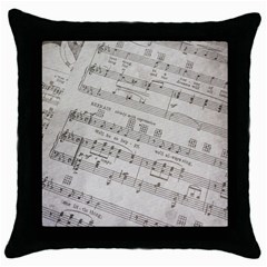 Sheet Music Paper Notes Antique Throw Pillow Case (black) by Celenk