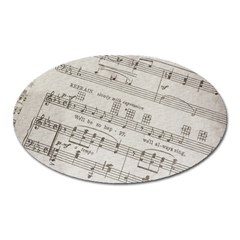 Sheet Music Paper Notes Antique Oval Magnet by Celenk