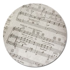 Sheet Music Paper Notes Antique Magnet 5  (round) by Celenk